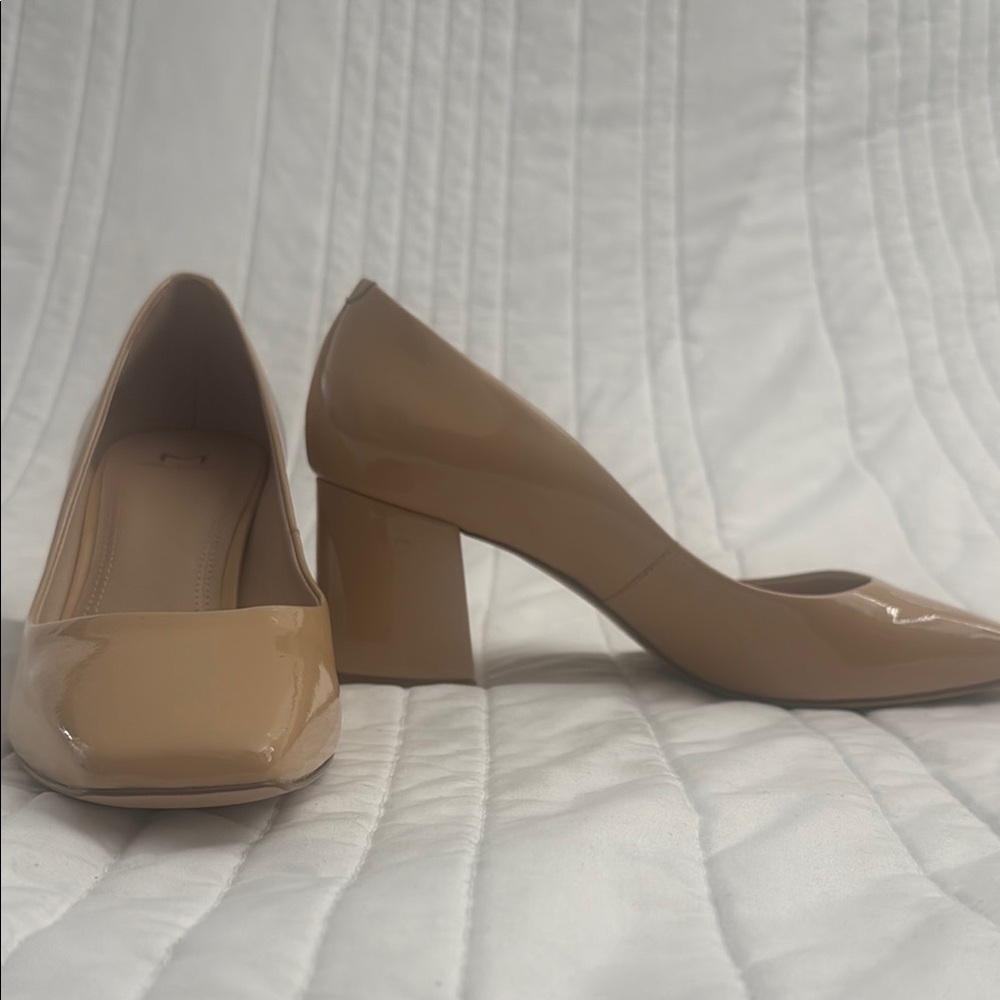 Marc Fisher Tan Block Heel Pumps